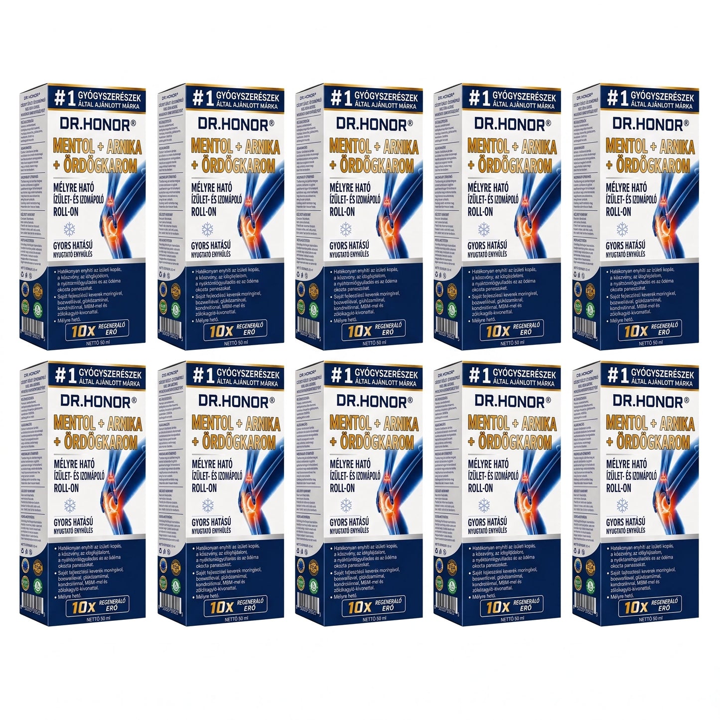 💥💥DR.HONOR® Menthol · Arnika · Ďáblův dráp 10 v 1 Roll-on pro péči o klouby a svaly | Na dnu, ztuhlost kloubů, otoky a bolesti svalů | Rychle se vstřebává, nezanechává mastný pocit
