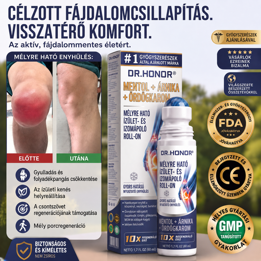 💥💥DR.HONOR® Menthol · Arnika · Ďáblův dráp 10 v 1 Roll-on pro péči o klouby a svaly | Na dnu, ztuhlost kloubů, otoky a bolesti svalů | Rychle se vstřebává, nezanechává mastný pocit