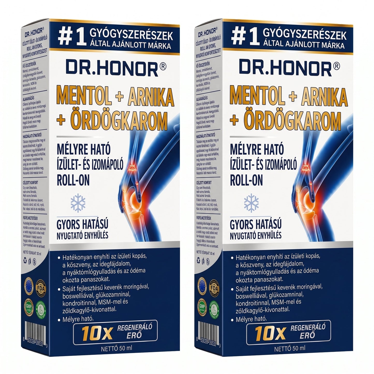 💥💥DR.HONOR® Menthol · Arnika · Ďáblův dráp 10 v 1 Roll-on pro péči o klouby a svaly | Na dnu, ztuhlost kloubů, otoky a bolesti svalů | Rychle se vstřebává, nezanechává mastný pocit