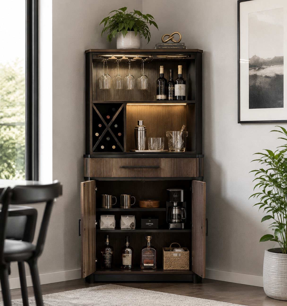 Silvariq™ Marvelle Compact Home Bar Cabinet